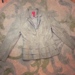 Light gray faux leather jacket